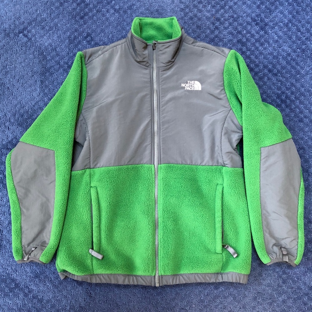 Girls North Face Denali Fleece Jacket Green XL